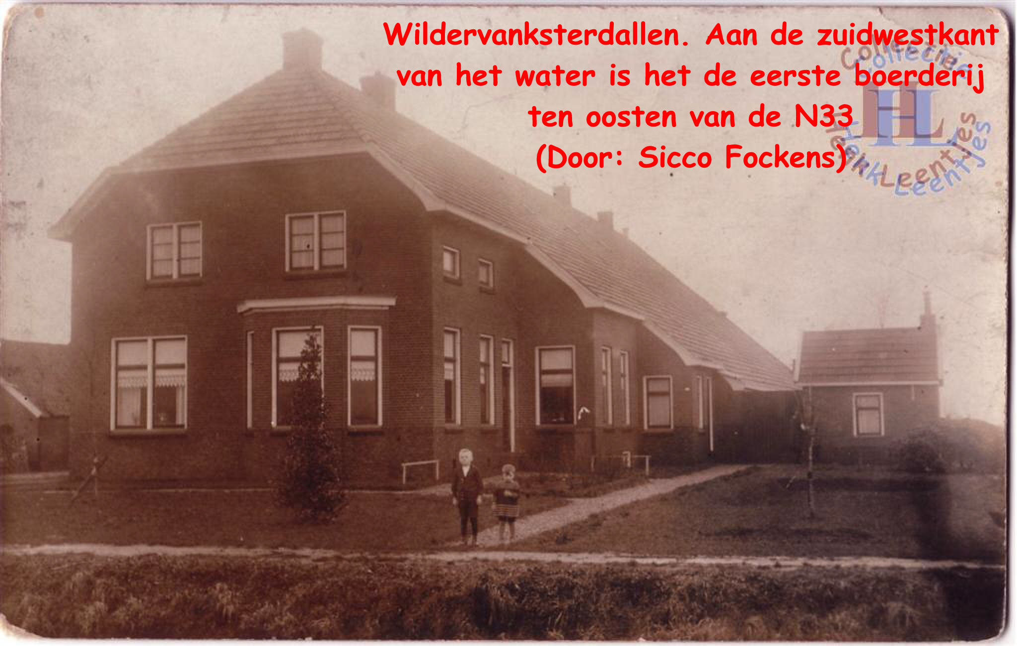 Wildervanksterdallen. Aan de zuidwestkant van het water is het de eerste boerderij ten oosten van de N33 (Door: Sicco Fockens)